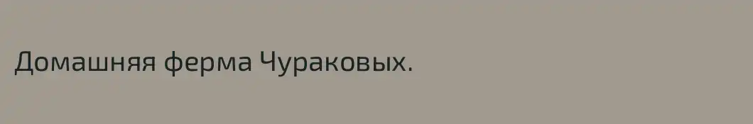 Домашняя ферма Чураковых.